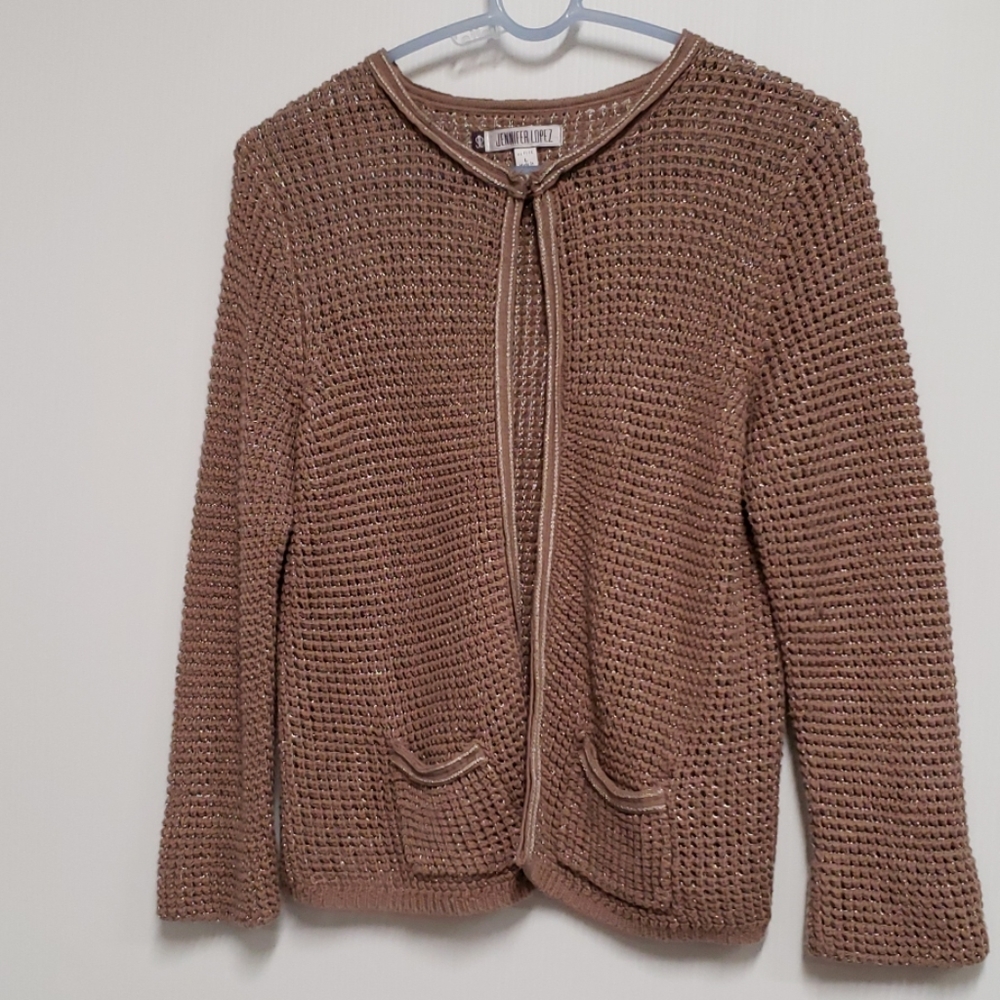 Jennifer Lopez Cardigan Sweater beige Size Large
